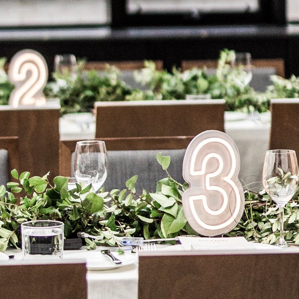 Tabletop neon number sign: 3